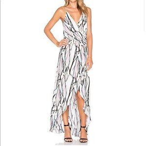 KARINA GRIMALDI Revolve Women Egypt Maxi Wrap Dress Sz S Multicolor V Neck 63-1